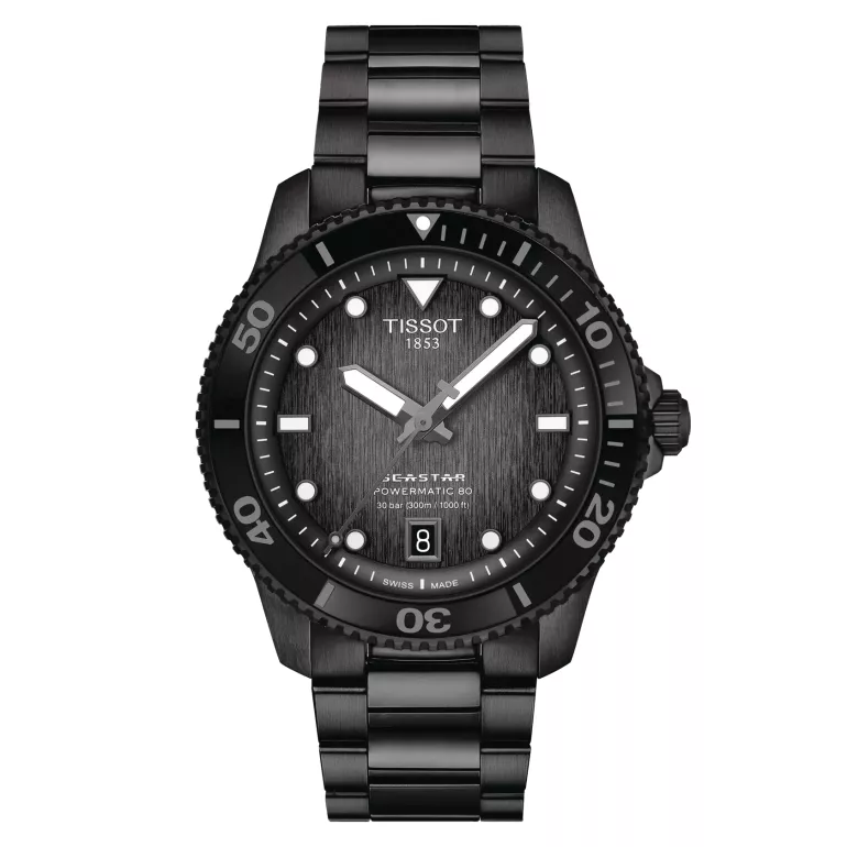 TISSOT Seastar 1000 黒 ラバーベルト　新春キャンペーン Tissot Seastar 1000 Powermatic 80 40mm T120.807.33.051.00